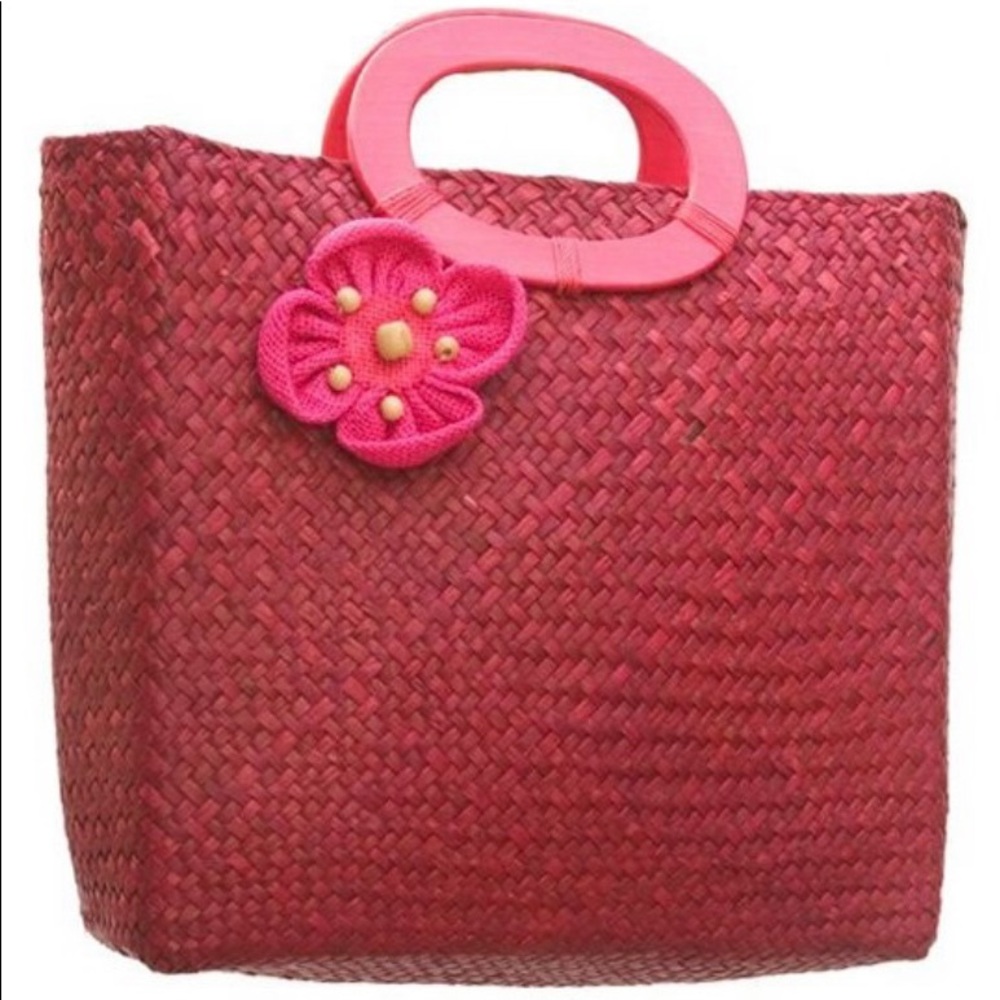 Pink & Fushia flower sea Grass Satchel